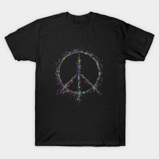 Colourful Painted Peace Sign T-Shirt